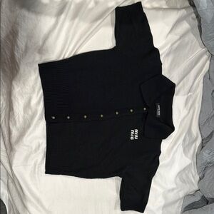 Miu Miu Black Button-Up Cardigan